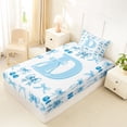 thumbnail image 4 of Castle Fairy Blue Cherry Bow Letter D Twin Sheet Sets 3pcs for Girls,Kawaii Fruit Initial Bedding, 4 of 6
