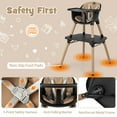 thumbnail image 6 of Babyjoy 4 in 1 Baby High Chair Convertible Toddler Table Chair Set with PU Cushion Brown, 6 of 10