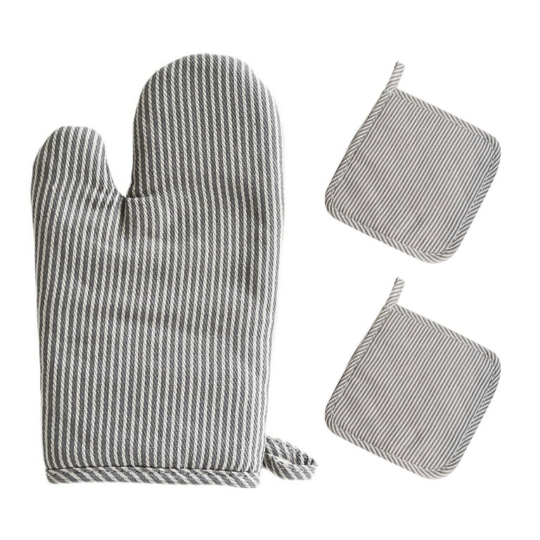 4 Pcs Oven Mitts and Pot Holders,Oven Glove High Heat Resistant 500 Degree,Long Oven Mitts with Recycled Cotton Infill and Silicone Non-Slip Surface