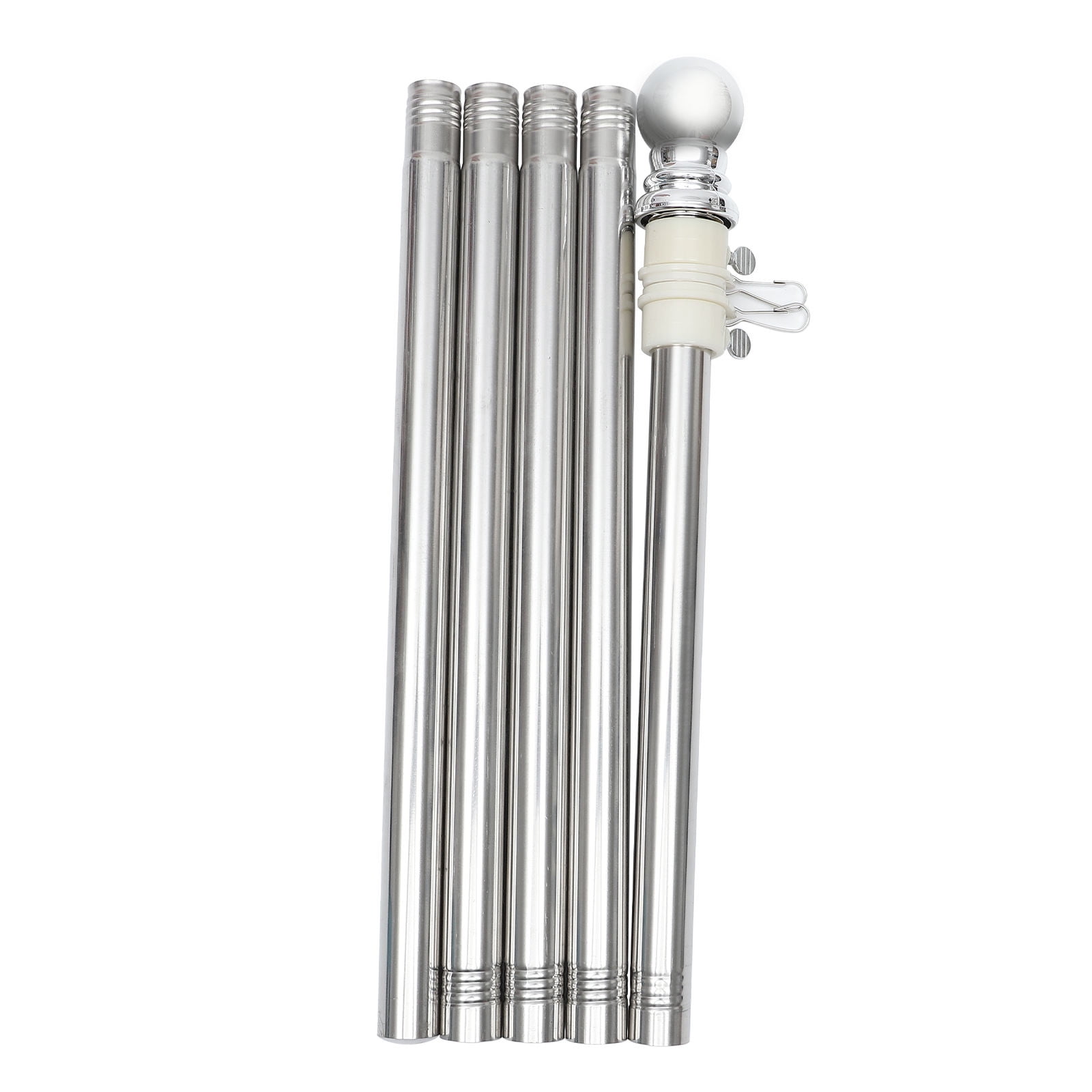 FRCOLOR 1 Set of Stainless Steel Flag Pole Kit Detachable Flagpole for Porch Yard