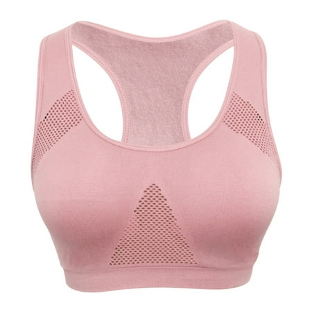 

Wisremt Women Absorb Sweat Top Sports Bra Mesh Breathable Bra Push Up Padded Running Fitness Top