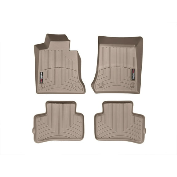 WeatherTech Custom Fit FloorLiners compatible with 2013-2015 Mercedes GLK-Class - 1st & 2nd Row (2-pc. Rear Liner), Tan