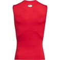 thumbnail image 3 of Under Armour T-Shirt Sans Manches Compression Armure HeatGear pour Hommes, Rouge (600)/blanc, Moyen Haut, 3 of 6