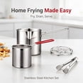 thumbnail image 6 of Stainless Steel Deep Fryer Pot Set - 4 Pcs Small Frying Pot with Fry Basket, Steam Rack, Tong, Heavy Duty Home Kitchen French Fries Chicken Fryer Kit, 6 of 7