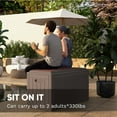 thumbnail image 5 of Patiowell 100 Gallon Resin Deck Box with cushion, Large Outdoor Storage Box with Padlock for Patio Furniture,Brown, 5 of 8