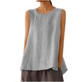 thumbnail image 2 of Njoeus Womens Summer Tops Girls Tank Tops Womens Tank Tops Summer Sleeveless Round Neck Oversized T-Shirt Loose Fitted Trendy Blouse Solid Crinkle-Washed Tunic Shirts Tank Top Pack Women On Clearance, 2 of 6