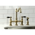 thumbnail image 2 of Kingston Brass KS1273PKLBS Duchess Bridge Kitchen Faucet with Brass Side Sprayer, Antique Brass, 2 of 7