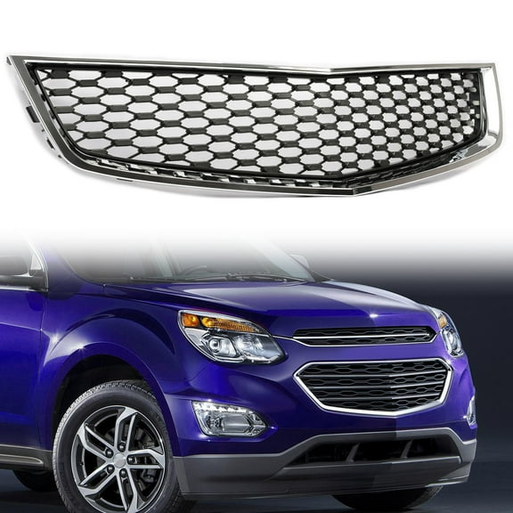 Kojem Front Lower Grille Assembly Fit for 2010-2015 Chevrolet Chevy Equinox Chrome Shell Black Insert Replaces 25798747 GM1200621