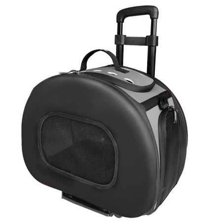 UPC: 0858342044547 | Pet Life B51BKMD Tough-Shell Wheeled Collapsible Final Destination Pet Carrier- Black – Medium
