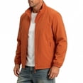 thumbnail image 5 of FRSASU Men's Lightweight Windbreaker Jacket Stand Collar Zip Side Pocket Elastic Cuff Casual office Coat Orange, 5 of 7
