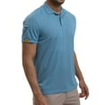 thumbnail image 2 of Men's Polo Shirts Under $10 Solid Color Exercise Casual Fashion Button Lapel Short Sleeve, 2 of 6