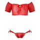 thumbnail image 2 of Men Male Chiffon Lingerie Exotic Sets Sissy Nightwear Sheer Mesh Off Shoulder Ruffled Crop Tops with Briefs Thongs ClubwearXL Gong Bohan LED, 2 of 2