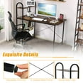 thumbnail image 4 of Giantex Computer Desk w/Reversible Storage Shelf, 48"Laptop Sturdy Writing Table, Large Home Office Workstation, Brown, 4 of 6