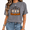 1-Grey, variant on UNISHE Women's HANGIN' WITH MY BOOS Halloween Ghost Graphic Tee Playful Short Sleeve Crewneck Top