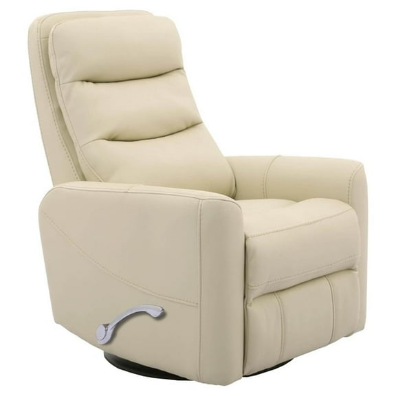 Maklaine Polyester/PU Manual Swivel Glider Recliner in Oyster