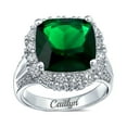 thumbnail image 5 of Bling Jewelry Womens Cubic Zirconia 7CT CZ Green Cushion Cut Estate Style Cocktail Statement Ring, 5 of 6