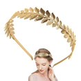 thumbnail image 1 of Diadema de hojas, diadema de hojas doradas a la moda, diadema griega, Tiara, diosa romana Vintage, hoja, corona nupcial para el cabello, rama oso de fresa Hogar, 1 of 5
