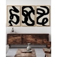 thumbnail image 6 of SHENIFY Black Abstract Boho Wall Art 16x24in3pcs Framed Wood Geometric Wall Decor Minimalist Bohemian Bedroom Decor Canvas Prints, 6 of 8