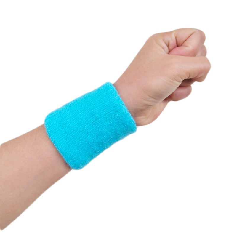 2pcs Unisex Cotton Wrist Wristband Sports Towel Sweatband Solid Band Yoga Gym 