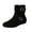 Black, variant on Plus Size Women's Mid-Calf Boots Fleece Lined Round Toe Side Zipper Flat Sole Warm Wide Calf Boots
