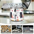 thumbnail image 6 of Yayeee Ashtray with Lid for Cigarette Smokeless Stainless Steel Home Ash Holder, White Simple Shapes, 6 of 7