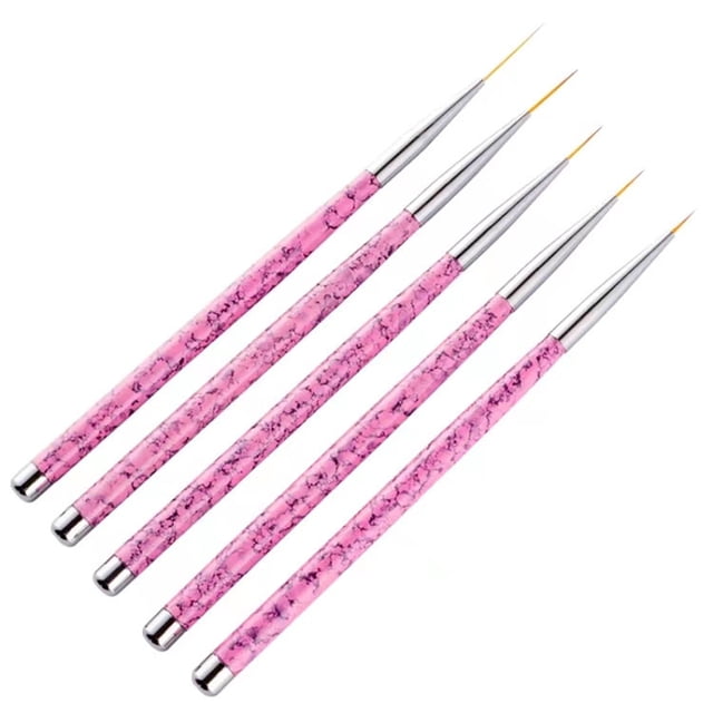 Pincel delineador para decoración de uñas, pinceles para hacer rayas con pintura en gel UV para trazos cortos, detalles, difuminados y líneas alargadas