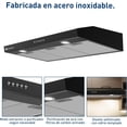 thumbnail image 5 of Campana Extractora Bluelander de Acero Inoxidable 110 V, Salida de Aire y Filtro de Carbón Activado, Campana para Cocina 90 cm, 5 of 5