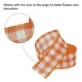 thumbnail image 4 of Uxcell 2 Inch Wide 6.56 Yards Polyester Gingham Ribbon Wired Edge Ribbon, 1 Pack for Decoration Orange and White, 4 of 6
