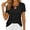 a-78Black17, variant on Womens Round Neck Short Sleeve Solid Color TShirt With Ring Hollow Neck Loose Regular Fit For Daily Casual Street Wear Outdoor Outings Green S