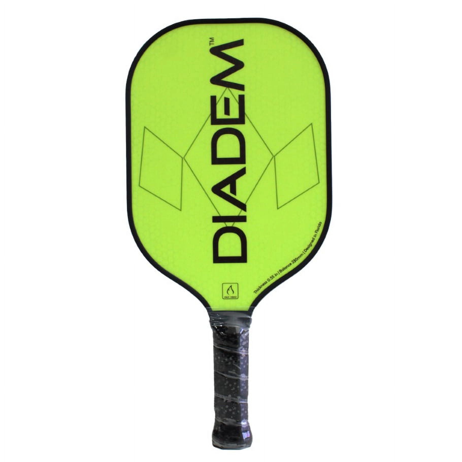 Diadem Sports Riptide HMT Fiber Pickleball Paddle in Yellow for All Skill Levels,7.6oz