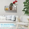 thumbnail image 4 of Hole-Free Wall Shelf Retro Storage Shelf Wall Mounted Floating Shelves Rustic Metal Rack, 4 of 9