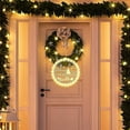 thumbnail image 2 of Luz decorativa navideña para ventana, telón de fondo de luces de cadena para ventanas interiores y exteriores, pared de fiesta navideña, blanco cálido (Feliz Navidad), 2 of 4