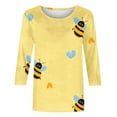 thumbnail image 5 of CYMMPU Spring Tops Crew Neck 3/4 Sleeve Bee Graphic Tunic Tops Loose Fit Summer Fashion Shirts Blouses for Women Dressy Casual Cute Animals T-Shirts M, 5 of 5