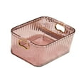 thumbnail image 3 of Caja de almacenamiento de cosméticos, organizador de escritorio, asas integradas, ligera, multiusos. Rosa, 3 of 9