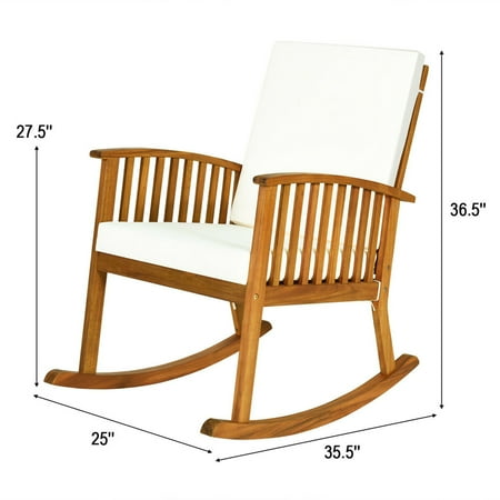 Gymax 2pcs Patio Wooden Rocking Chair Lawn Garden Outdoor W Armrest Cushion Canada - Rocking Chair Arm Cushions Gymax 2pcs Patio Wooden Rocking Chair Lawn Garden Outdoor W Armrest Cushion Canada - Rocking Chair Arm Cushions