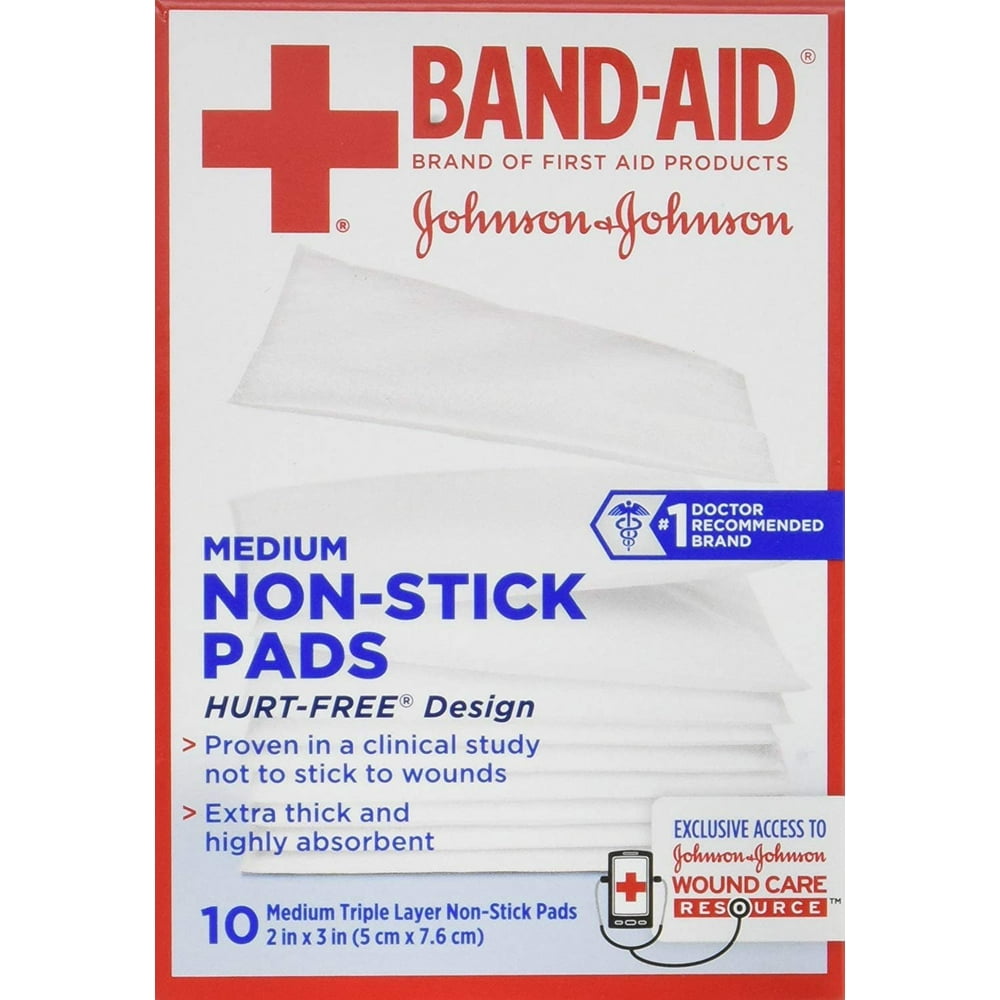 BandAid Adhesive Bandages, Medium NonStick Pads, HurtFree Design