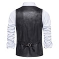 thumbnail image 5 of Baqcunre Tank Tops Men European And American V Neck Suede Single Breasted Coat Mens Casual Vest Mens Vest Sleeveless Tshirts For Men Tops For Men Black L, 5 of 5
