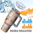 thumbnail image 5 of OBREWU Bulldog Dog and Flower Florals Tumbler with Handle and Lid,Bulldog Dog and Flower Florals 40oz Double Wall Vacuum Insulated Tumbler,Cups Gift for Women and Men, 5 of 7