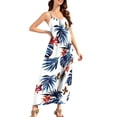 thumbnail image 4 of Gamivast Suntan Dress for Women Spaghetti Strap Long Dress Loose Fit Sun Dress Elegant Floral Print High Waist Casual Summer Beach Holiday Wear, 4 of 8