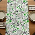 thumbnail image 5 of Table Runners 70 Inches Long Dress Scarves, St. Patrick's Day Farmhouse Coffee/Dining/Kitchen Table Decor, Holiday Table Runner, Green Black Plaid Clovers Wooden Grain 13x70 Inch, 5 of 9