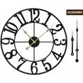 thumbnail image 2 of Large Wall Clock, 16" Silent Non-Ticking, Battery Operated, Oversized, Decorative Retro Black Metal Clock for Living Room,Farmhouse, Dinner Room,Indoor, Outdoor Decor(40cm, Black Arabic Number), 2 of 7