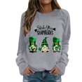thumbnail image 1 of Bmisegm Sweat à Capuche Décontracté pour Femmes, Col Rond avec Manches, Imprimé Partiel de Quatre Feuilles, Gris m, 1 of 4