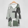 thumbnail image 4 of Abstract Geometric Art Green Black Grey Long Sleeve Dresses For Women Vintage Elegant Party Dress Oversized V-neck Dress S-8XL, 4 of 7