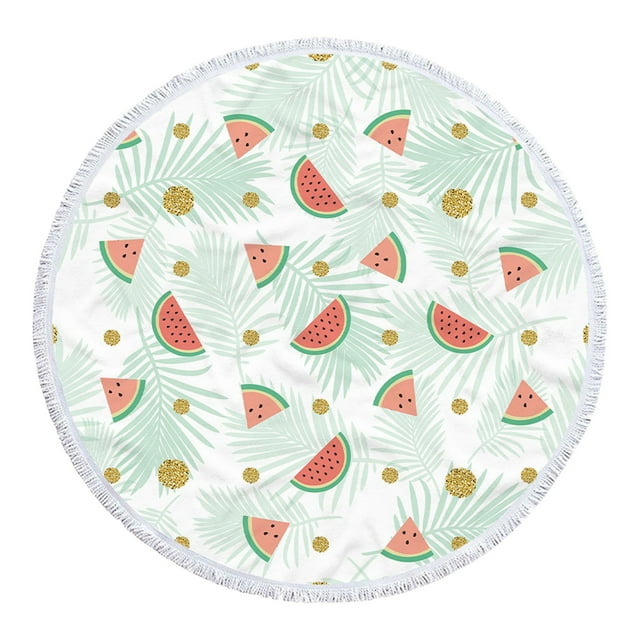 Serviette de Plage Ronde en Microfibre Imprimée, Serviette de Bain Super Colorée, Couverture de Plage Anti-Sable, Tapis de Plage, Serviette Polyvalente pour Voyage et Piscine