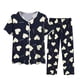 thumbnail image 1 of Conjunto de Dos Piezas para las Mujeres de Verano Casual Manga Corta Cuello Redondo Y Pantalones, Algodón Seda Pijama Conjunto, 1 of 3