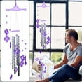 thumbnail image 2 of Memorial Wind Chime - Purple, 78cm, Metal Tubes, Tuned Melody - Sympathy Gift for Garden/Patio - 1pc, 2 of 5