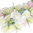 thumbnail image 4 of kurtrusly Porte Arquée Fleur Rangée Panneau de Fleurs Réalistes pour T Station Fête Cérémonie Blanc Rose Style 2, 4 of 9