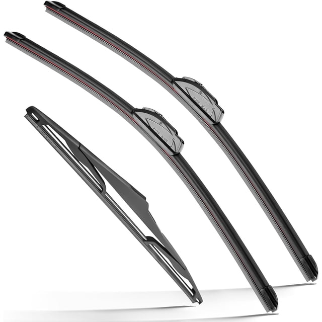 LAICAIW RAINTOK Windshield Wiper Blades Replacement for 2007-2017 Jeep Wrangler 2008-2018 Wrangler JK Original Factory Quality Front Rear Wipers Blade Set for My Car-15" 15" 13" (Pack of 3)
