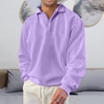 thumbnail image 3 of Men's Winter Solid Color Lapel Loose Long Sleeve T-Shirt, Henley Button Up Sport Top for Casual Wear, Gym and Lounge Style,Purple,M, 3 of 6