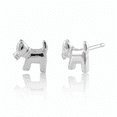 thumbnail image 3 of SilverCloseOut Sterling Silver Teens Small Dog Stud Earrings 0.27in, 3 of 9